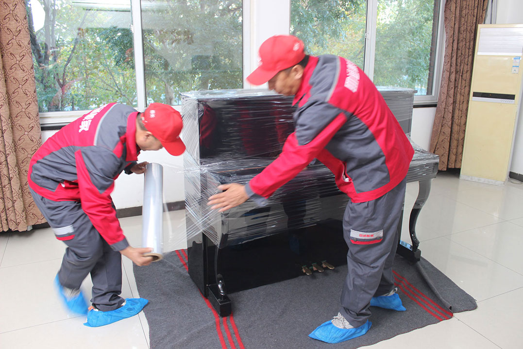 義烏喬喜搬家公司專業鋼琴搬運現場